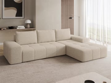 Falor 3-sits Bäddsoffa med divan Högervänd - Beige - Möbler - Soffa - Bäddsoffa