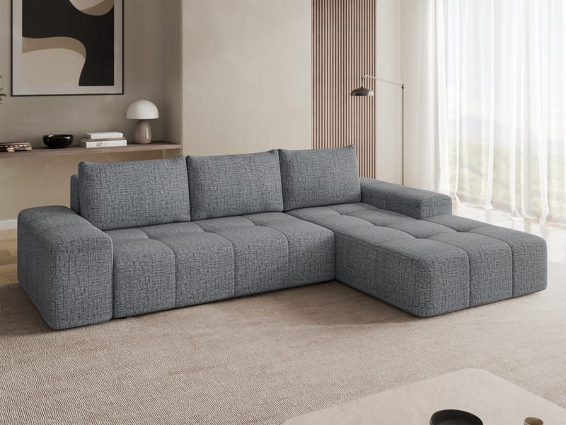 Falor 3-sits Bäddsoffa med divan Högervänd - grå - Möbler - Soffa - Bäddsoffa
