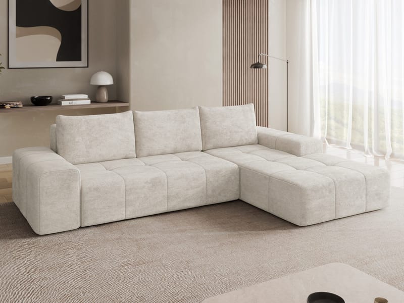 Falor 3-sits Bäddsoffa med divan Högervänd - Ljusgrå - Möbler - Soffa - Bäddsoffa