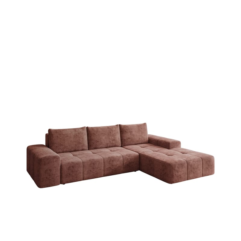 Falor 3-sits Bäddsoffa med divan Högervänd, rosa