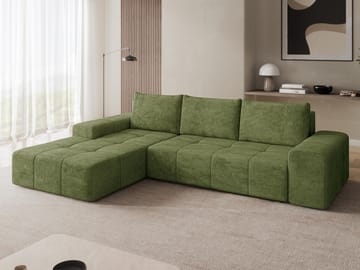 Falor 3-sits Bäddsoffa med Divan Vänster och Förvaring - Grön - Möbler - Soffa - Bäddsoffa