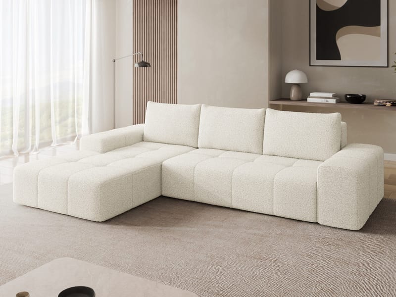 Falor 3-sits Bäddsoffa med divan Vänstervänd - Benvit - Möbler - Soffa - Bäddsoffa