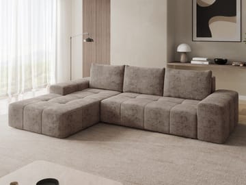 Falor 3-sits Bäddsoffa med divan Vänstervänd - brun - Möbler - Soffa - Bäddsoffa