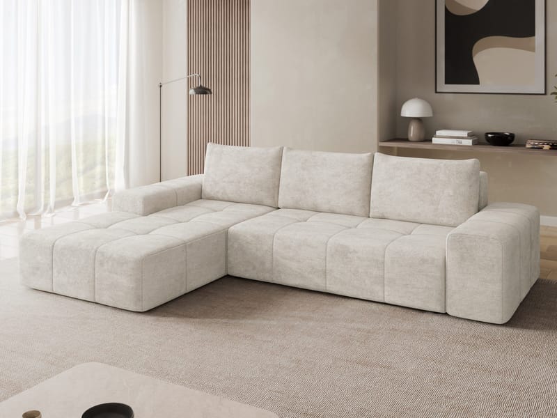 Falor 3-sits Bäddsoffa med divan Vänstervänd - Ljusgrå - Möbler - Soffa - Bäddsoffa