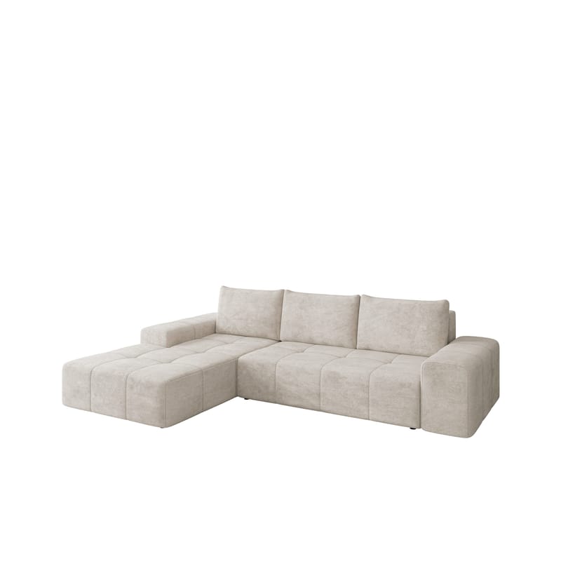 Falor 3-sits Bäddsoffa med divan Vänstervänd, Ljusgrå
