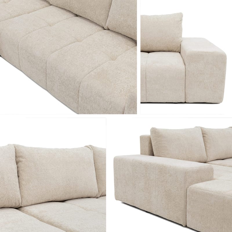 Falor 3-sits Bäddsoffa med divan Vänstervänd - Ljusgrå - Möbler - Soffa - Bäddsoffa