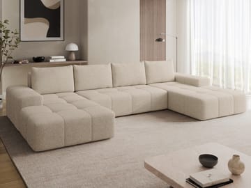 Falor 5-sits U-formad bäddsoffa - Beige - Möbler - Soffa - Bäddsoffa