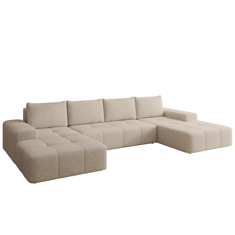 Falor 5-sits U-formad bäddsoffa, Beige