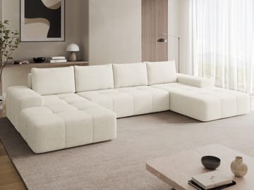 Falor 5-sits U-formad bäddsoffa - Benvit - Möbler - Soffa - Bäddsoffa