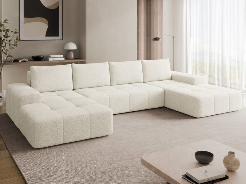 Falor 5-sits U-formad bäddsoffa - Benvit - Möbler - Soffa - Bäddsoffa