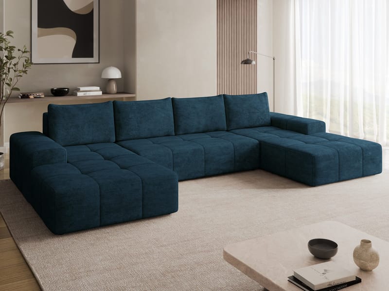 Falor 5-sits U-formad bäddsoffa - blå - Möbler - Soffa - Bäddsoffa