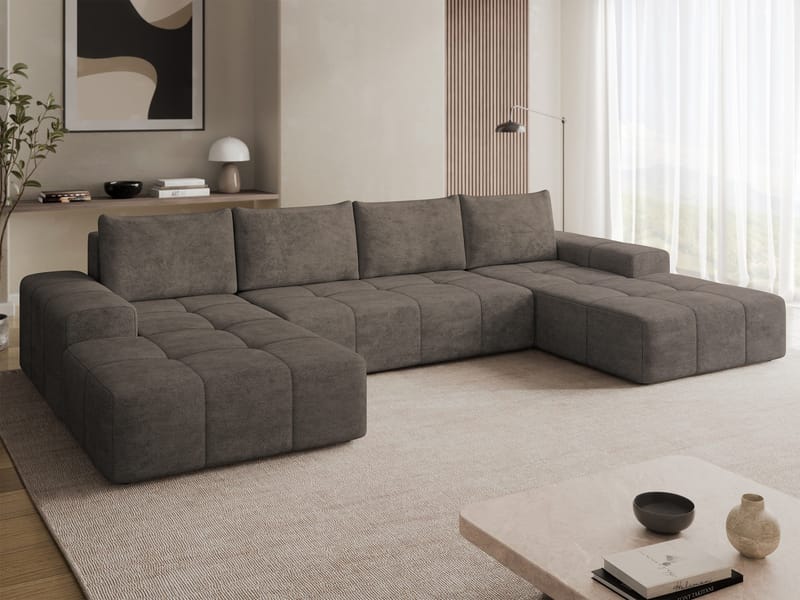 Falor 5-sits U-formad bäddsoffa - Brun - Möbler - Soffa - Bäddsoffa
