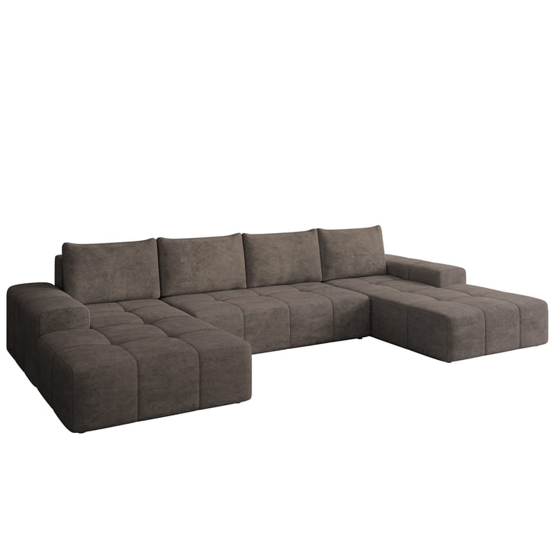Falor 5-sits U-formad bäddsoffa, Brun