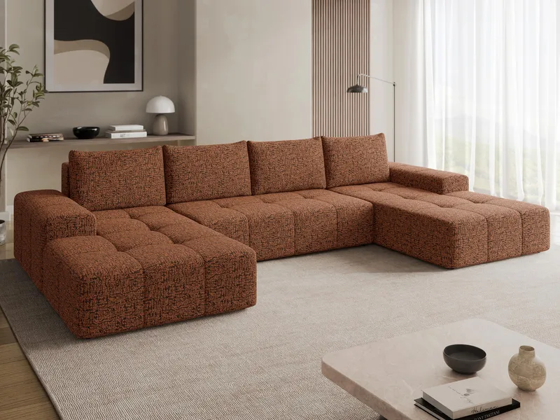 Falor 5-sits U-formad bäddsoffa - brun - Möbler - Soffa - Bäddsoffa