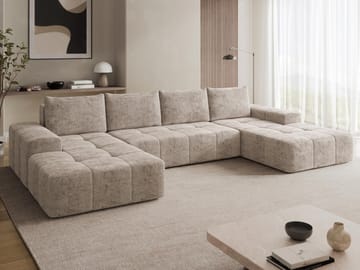 Falor 5-sits U-formad Bäddsoffa med Förvaring - Beige - Möbler - Soffa - Bäddsoffa