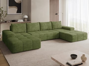 Falor 5-sits U-formad Bäddsoffa med Förvaring - Grön - Möbler - Soffa - Bäddsoffa