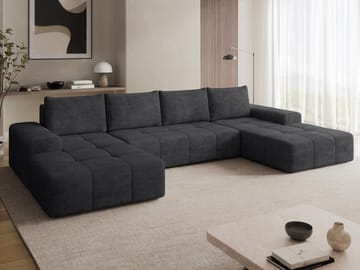 Falor 5-sits U-formad Bäddsoffa med Förvaring - Svart - Möbler - Soffa - Bäddsoffa