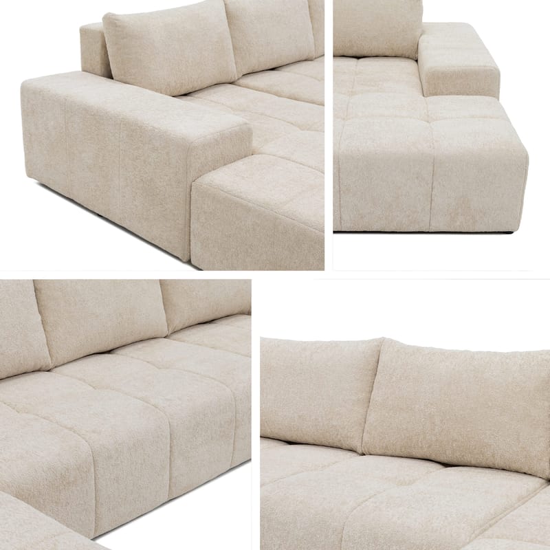 Falor 5-sits U-formad bäddsoffa - rosa - Möbler - Soffa - Bäddsoffa