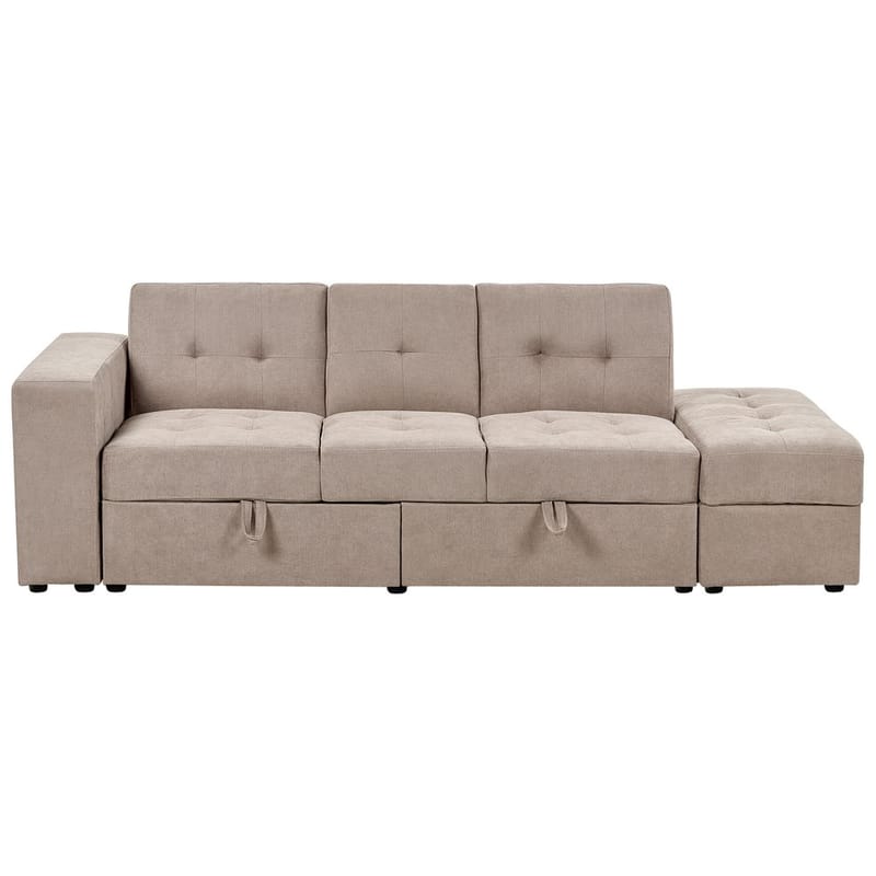 Falster 3-sits Bäddsoffa 90x150 cm med Förvaring i Tyg, Taupe