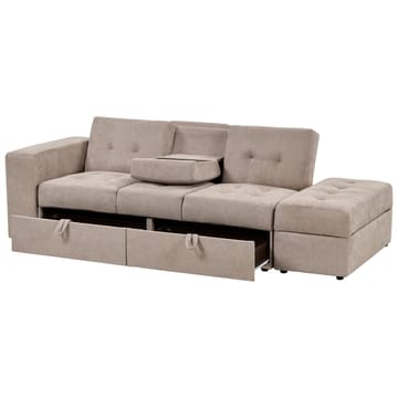 Falster 3-sits Bäddsoffa 90x150 cm med Förvaring i Tyg - Taupe - Möbler - Soffa - Bäddsoffa