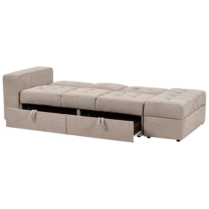 Falster 3-sits Bäddsoffa 90x150 cm med Förvaring i Tyg - Taupe - Möbler - Soffa - Bäddsoffa