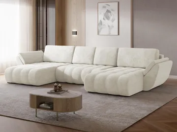 Faro 4-sits U-Bäddsoffa med förvaring - Beige - Möbler - Soffa - Bäddsoffa