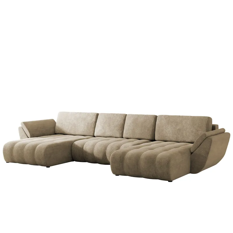 Faro 4-sits U-Bäddsoffa med förvaring, Beige