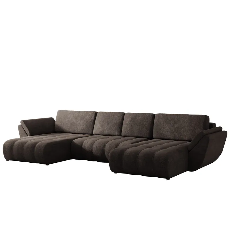 Faro 4-sits U-Bäddsoffa med förvaring, Brun