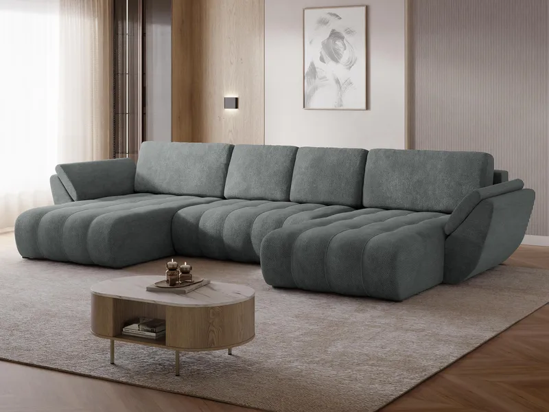 Faro 4-sits U-Bäddsoffa med förvaring - Grå - Möbler - Soffa - Bäddsoffa