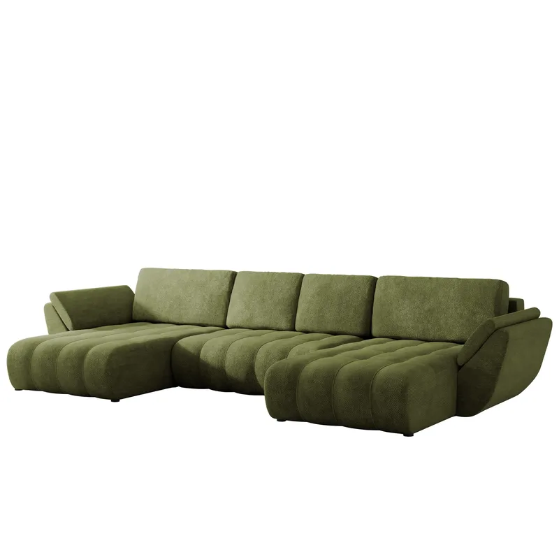 Faro 4-sits U-Bäddsoffa med förvaring, Grön