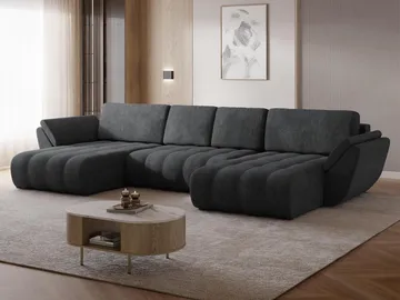 Faro 4-sits U-Bäddsoffa med förvaring - Svart - Möbler - Soffa - Bäddsoffa