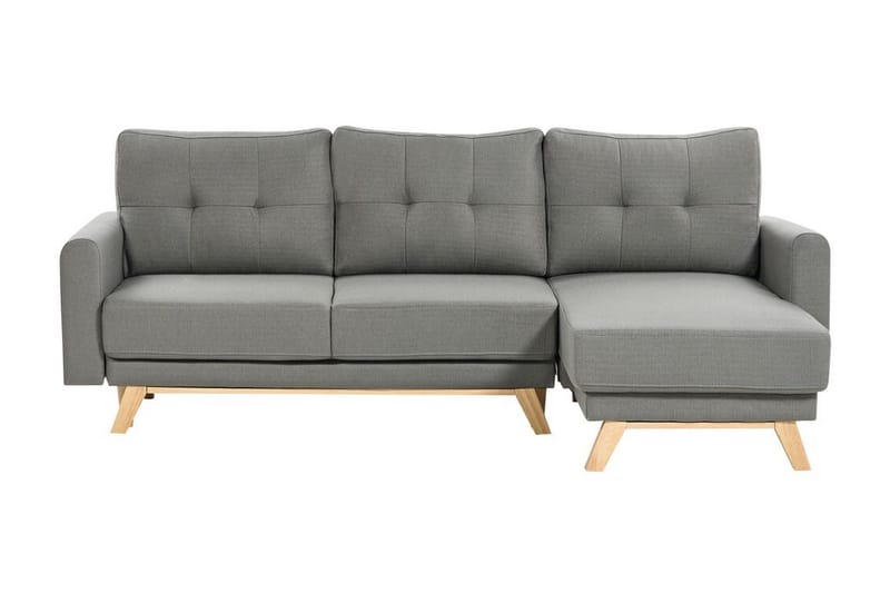 Faustin Hörnbäddsoffa 3-sits - Grå/Ljust trä - Möbler - Soffa - Bäddsoffa