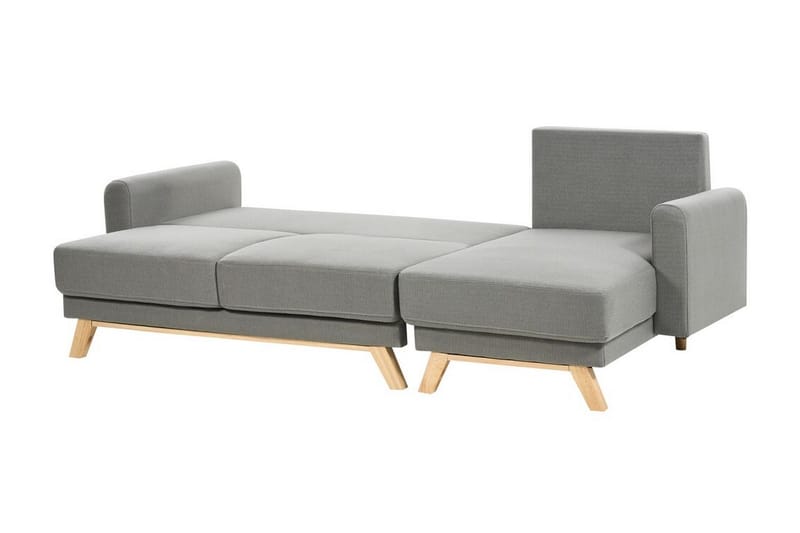 Faustin Hörnbäddsoffa 3-sits - Grå/Ljust trä - Möbler - Soffa - Bäddsoffa