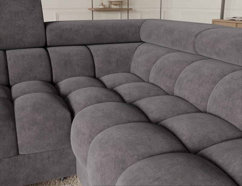 Fectory 6-sits Bubblig Hörnbäddsoffa med Schäslong och förvaring Höger - Aura 04 - Möbler - Soffa - Bäddsoffa