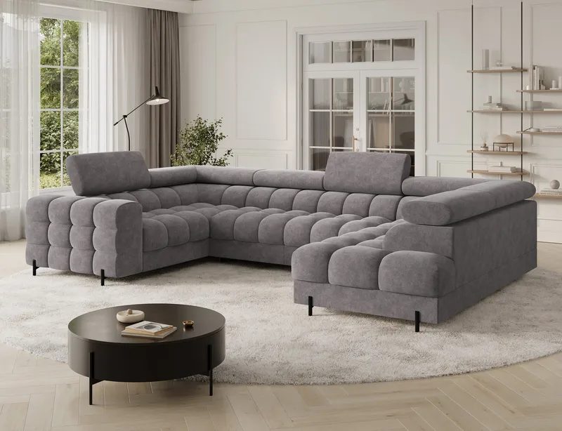 Fectory 6-sits Bubblig Hörnbäddsoffa med Schäslong och förvaring Höger - Aura 04 - Möbler - Soffa - Bäddsoffa