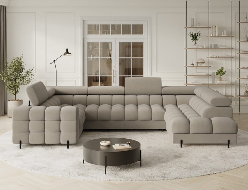 Fectory 6-sits Bubblig Hörnbäddsoffa med Schäslong och förvaring Höger - Aura 18 - Möbler - Soffa - Bäddsoffa