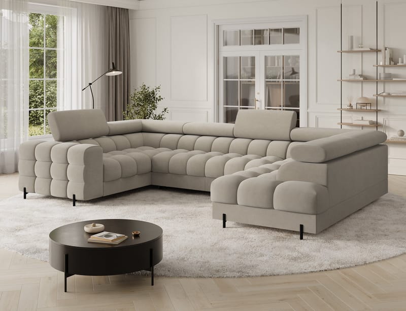 Fectory 6-sits Bubblig Hörnbäddsoffa med Schäslong och förvaring Höger - Aura 18 - Möbler - Soffa - Bäddsoffa