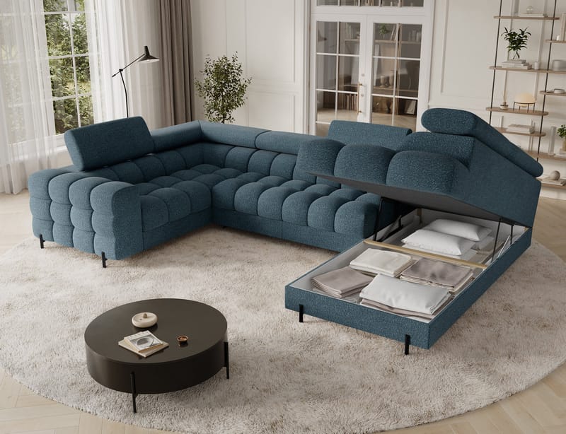 Fectory 6-sits Bubblig Hörnbäddsoffa med Schäslong och förvaring Höger - Jaffray 40 - Möbler - Soffa - Bäddsoffa