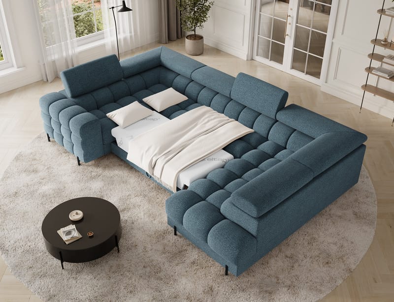 Fectory 6-sits Bubblig Hörnbäddsoffa med Schäslong och förvaring Höger - Jaffray 40 - Möbler - Soffa - Bäddsoffa