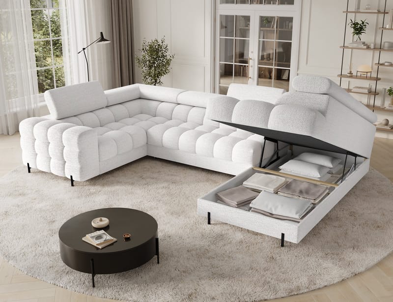 Fectory 6-sits Bubblig Hörnbäddsoffa med Schäslong och förvaring Höger - Royal 01 - Möbler - Soffa - Bäddsoffa
