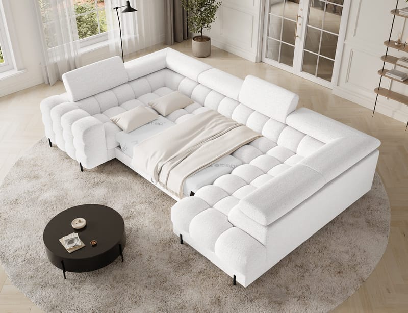 Fectory 6-sits Bubblig Hörnbäddsoffa med Schäslong och förvaring Höger - Royal 01 - Möbler - Soffa - Bäddsoffa