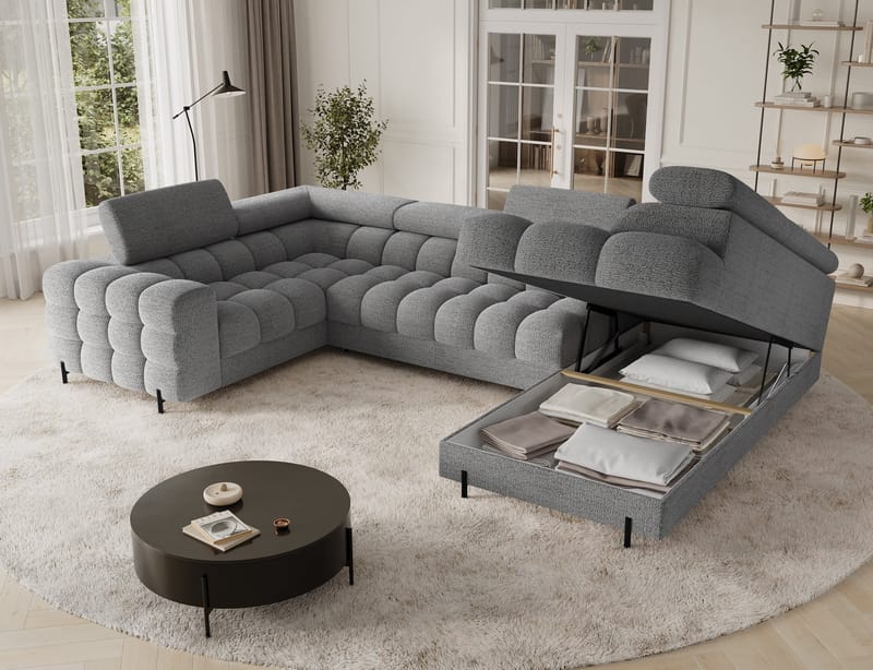 Fectory 6-sits Bubblig Hörnbäddsoffa med Schäslong och förvaring Höger - Royal 03 - Möbler - Soffa - Bäddsoffa