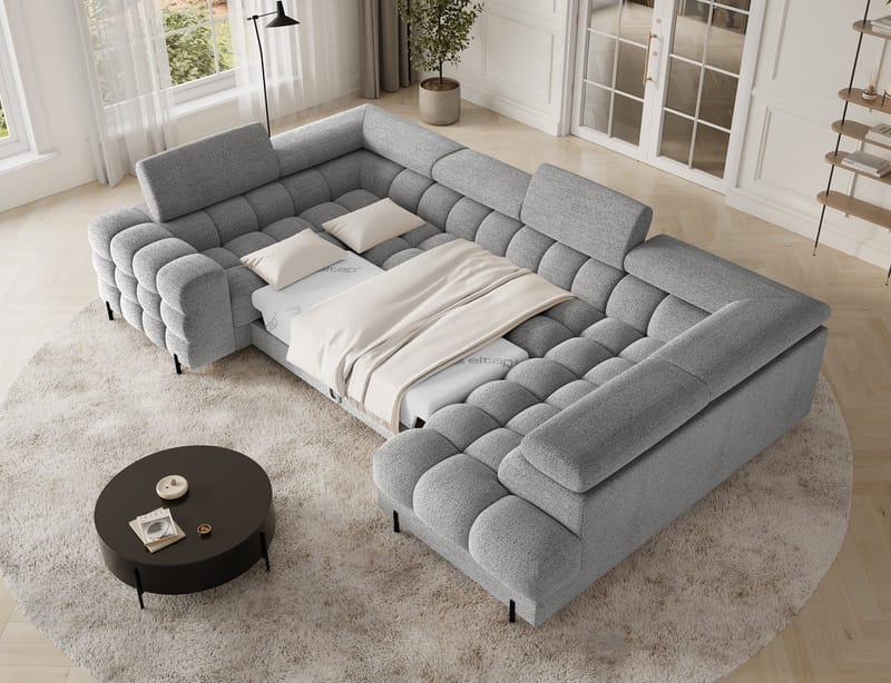 Fectory 6-sits Bubblig Hörnbäddsoffa med Schäslong och förvaring Höger - Royal 03 - Möbler - Soffa - Bäddsoffa