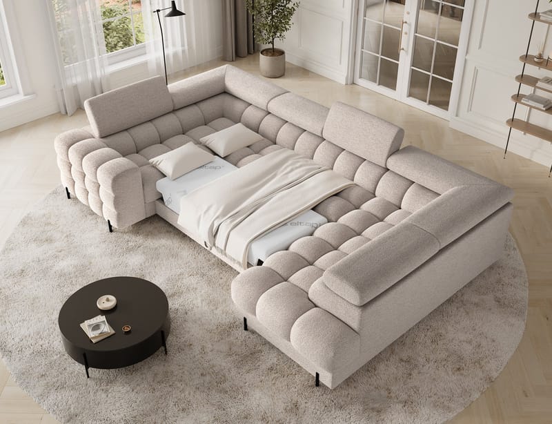 Fectory 6-sits Bubblig Hörnbäddsoffa med Schäslong och förvaring Höger - Royal 18 - Möbler - Soffa - Bäddsoffa