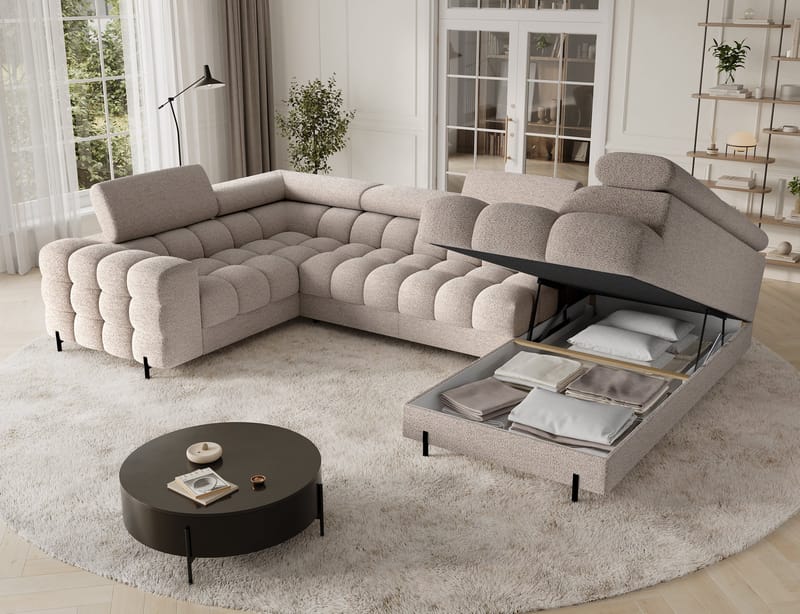 Fectory 6-sits Bubblig Hörnbäddsoffa med Schäslong och förvaring Höger - Royal 18 - Möbler - Soffa - Bäddsoffa