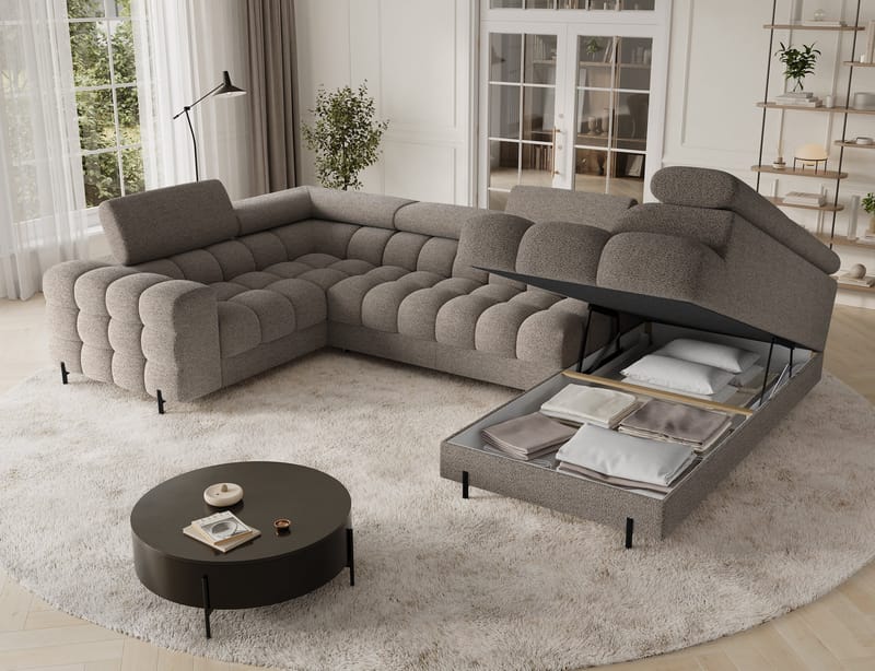 Fectory 6-sits Bubblig Hörnbäddsoffa med Schäslong och förvaring Höger - Royal 20 - Möbler - Soffa - Bäddsoffa