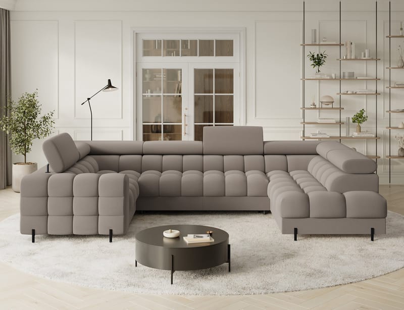 Fectory 6-sits Bubblig Hörnbäddsoffa med Schäslong och förvaring Höger - Sola 18 - Möbler - Soffa - Bäddsoffa