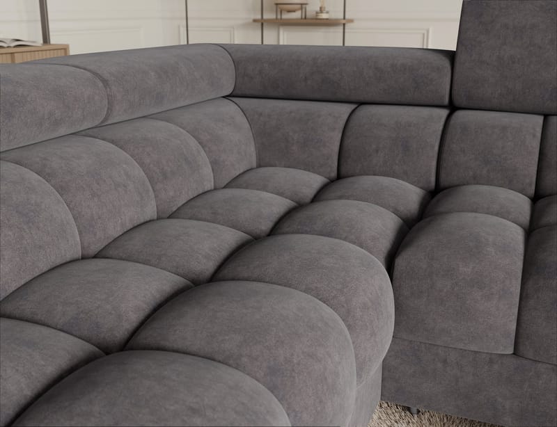Fectory 6-sits Bubblig Hörnbäddsoffa med Schäslong och förvaring Vänster - Aura 04 - Möbler - Soffa - Bäddsoffa