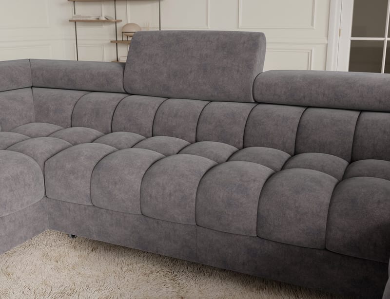 Fectory 6-sits Bubblig Hörnbäddsoffa med Schäslong och förvaring Vänster - Aura 04 - Möbler - Soffa - Bäddsoffa