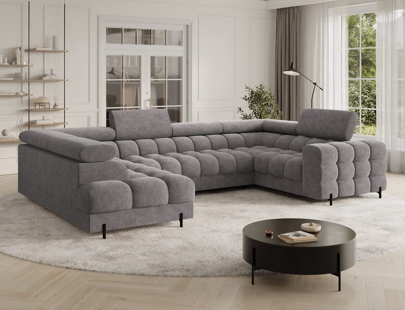 Fectory 6-sits Bubblig Hörnbäddsoffa med Schäslong och förvaring Vänster - Aura 04 - Möbler - Soffa - Bäddsoffa